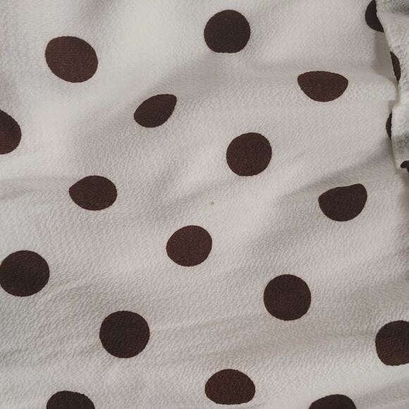 Monteau Women's Surplice Neck Polka Dot Flounce Dress with Tie Front Size XS - Picture 7 of 9